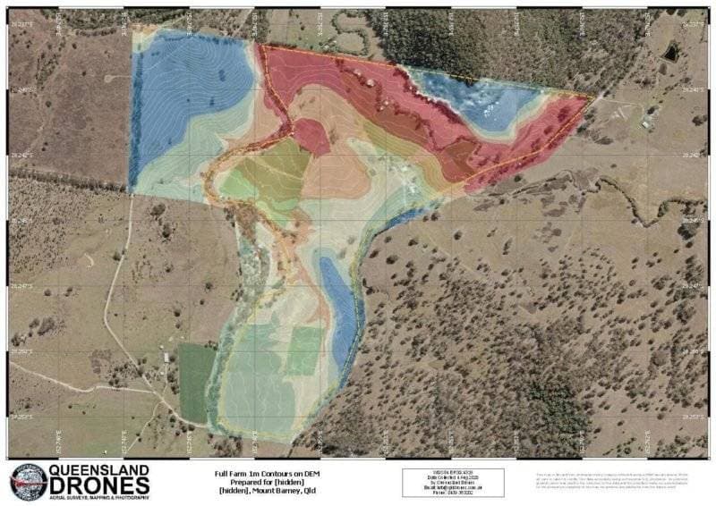 Precision Farm Mapping using Drones 6 Elevation contour map on Digital Elevation Model