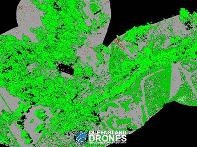 Classified LIDAR point cloud of rivers and creeks mapping