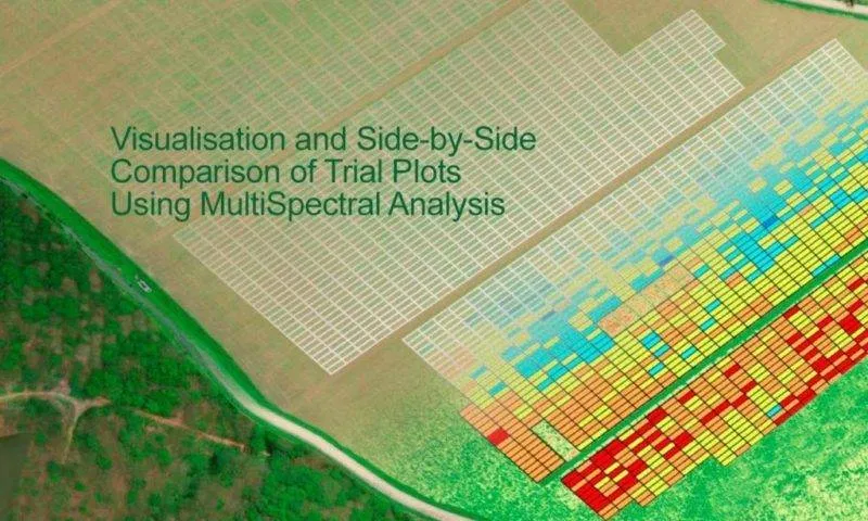 Aerial Multispectral Mapping 4 Multispectral visualisation of trial plot performance