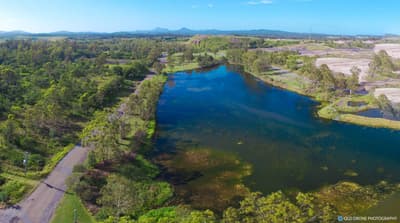 Shooting aerial video 1 Aerial photograph of Swanbank Reservoir