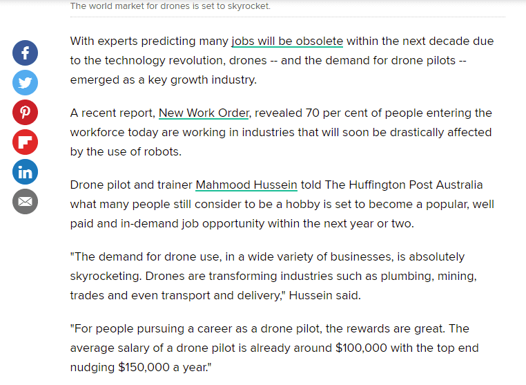 How (not) to make your fortune as a drone pilot 1 Excerpt from the Huffington Post