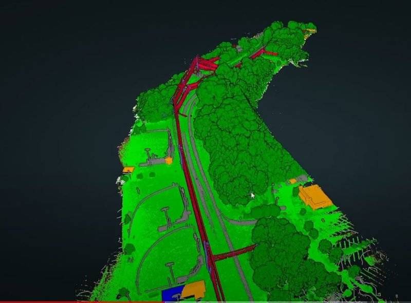 Drone LIDAR Mapping for Surveyors and Engineers 2 LIDAR point cloud using elevation view